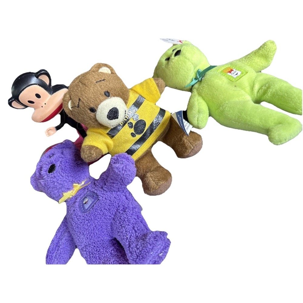 Lot of 4 McDonald's 2 Ty Beanie Babies 1 Build A Bear 1 Bobblehead